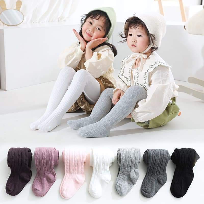 Quần tất len gân có bàn cho bé