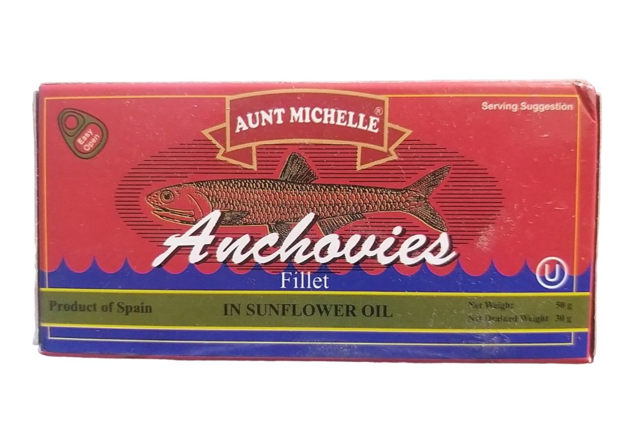 Cá Anchovy ngâm dầu Aunt Michelle Anchovy Fillet in Oil 50g