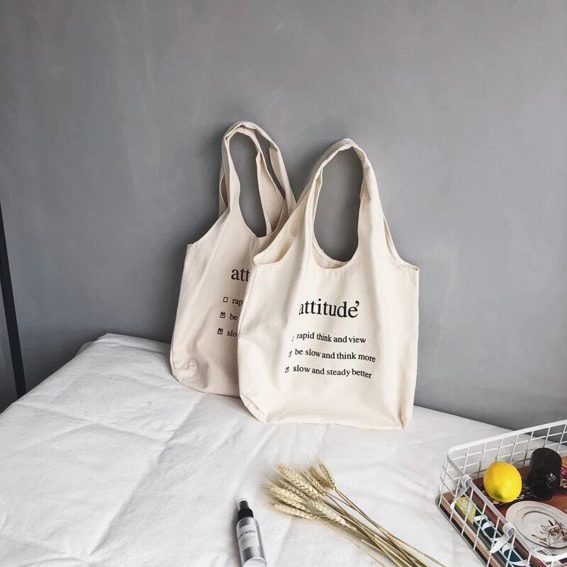 [HCM]TÚI VẢI CANVAS 100% CHẤT MỀM MỊN CHỮ