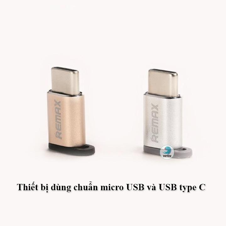 Đầu chuyển từ MicroUsb sang Type C Remax RA-USB1 (Bạc)