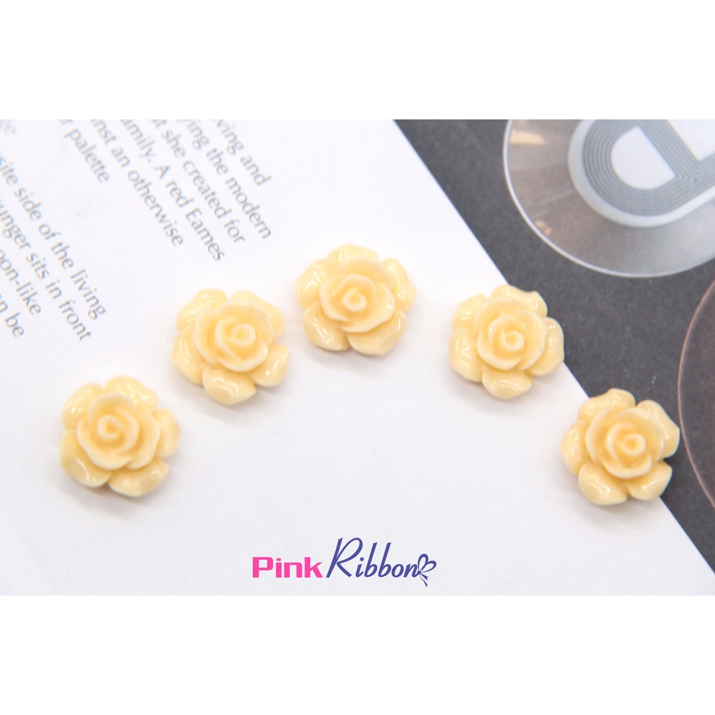 Set 5c - hoa hồng nhựa nhiều màu nhí cỡ 1.2cm