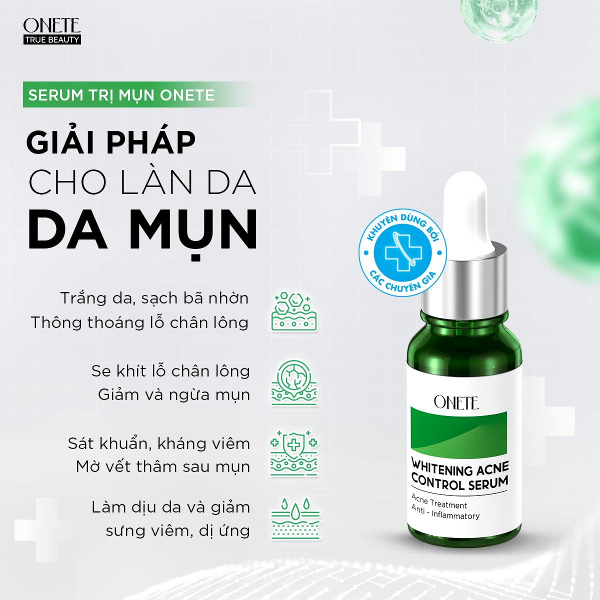 Serum giảm mụn mờ thâm Onete Whitening Acne Control