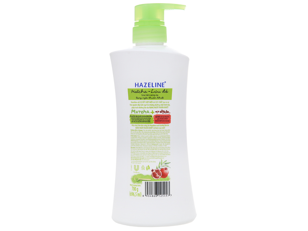 [HCM]Sữa Tắm Dưỡng Sáng Da Hazeline Matcha Lựu Đỏ (700g)