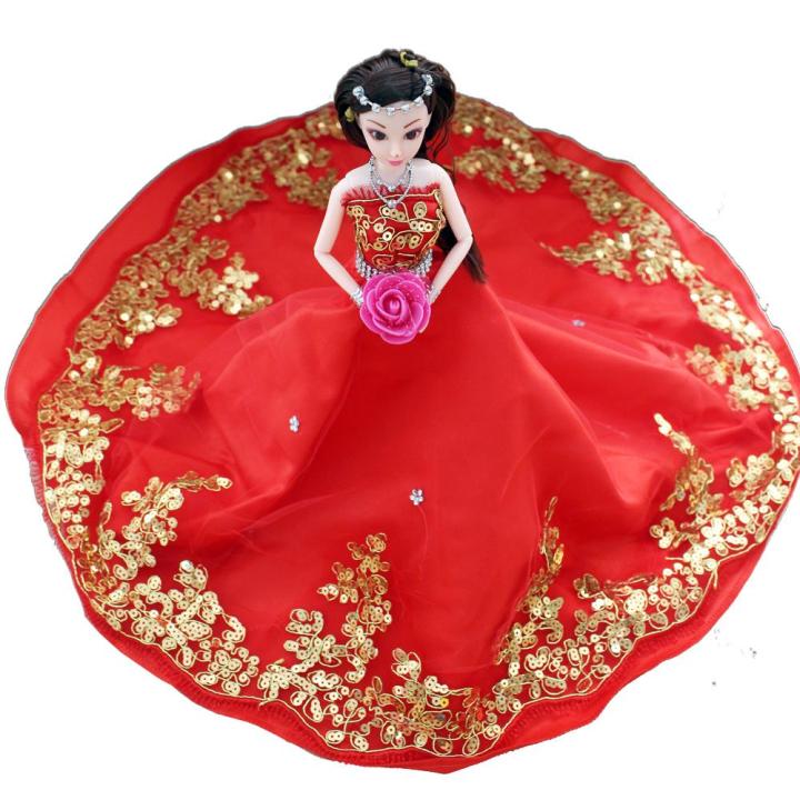 Búp Bê Cô Dâu 3D Cao Cấp 35cm Thướt Tha Minidoll đồ chơi bé gái