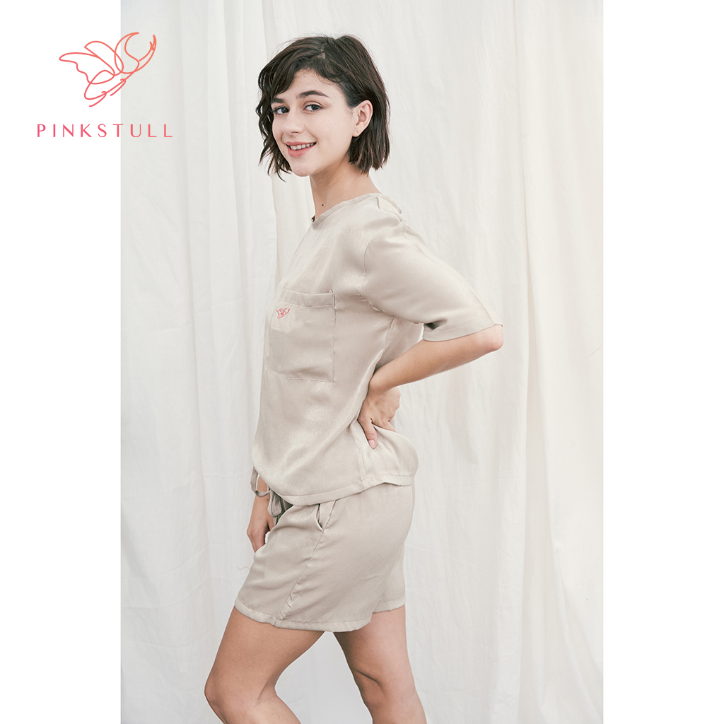 Bộ đồ ngủ Pinkstull Basic tay ngắn quần ngắn lụa trơn