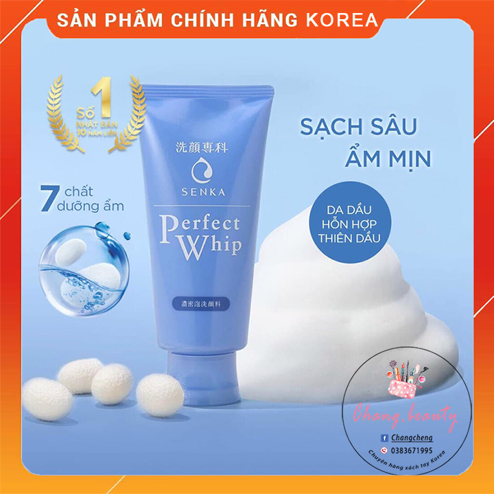[Hàng Chính Hãng] Sữa Rửa Mặt Senka Perfect Whip Xanh