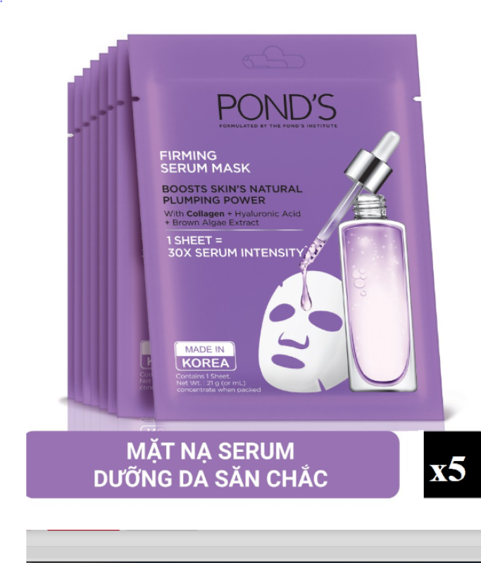 (Hàng khuyến mãi) Combo 5 mặt nạ tinh chất dưỡng da săn chắc Ponds Firming Serum Mask giá rẻ