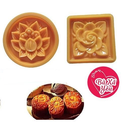 Bộ 2 khuôn làm bánh trung thu , ép xôi 3D