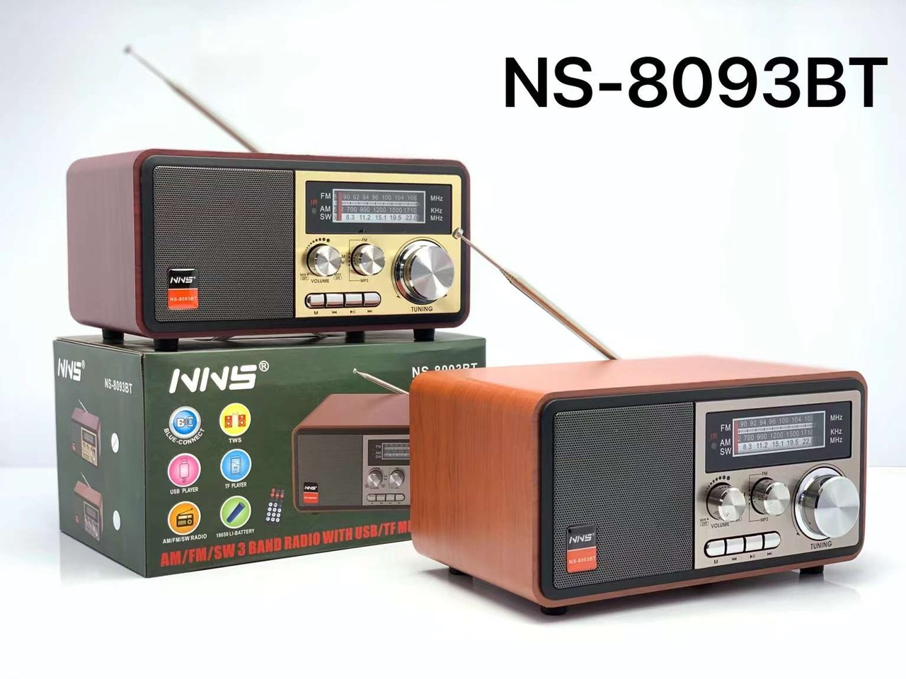 Đài radio SN-8093 BT có bluetooth AM/FM/SW Radio có cổng usb xịn xò quà  tặng cho người cao tuổi 