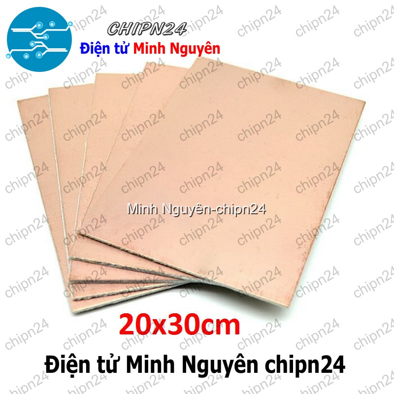 [1 tấm] Phíp Đồng Thủy Tinh 2 Mặt FR4 20x30cm - HH001413