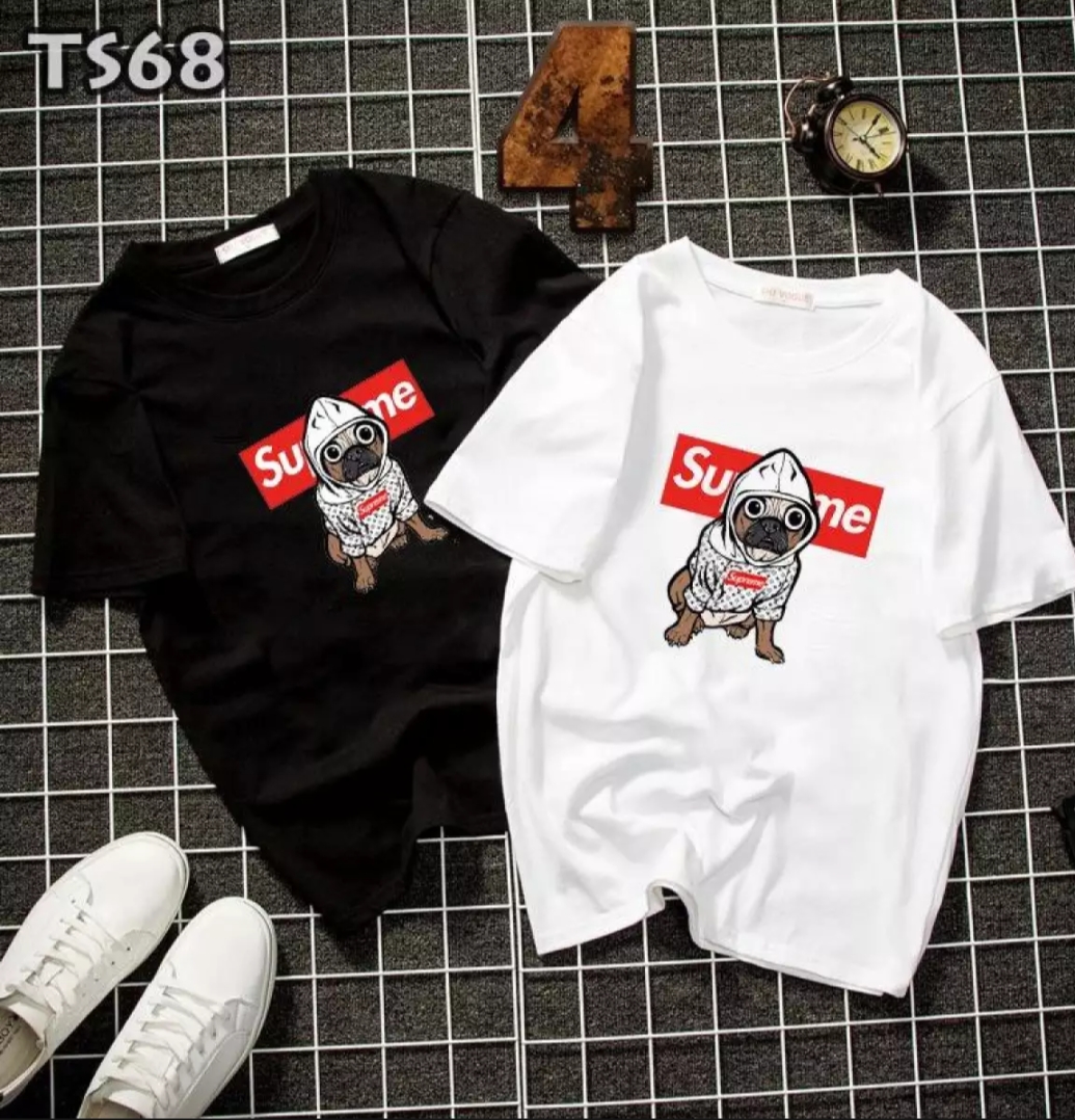 [HCM]Áo thun nam nữ form rộng Hàn Quốc in hình Cún Ngầu Mặc Áo độc đẹp vải dày mịn mát