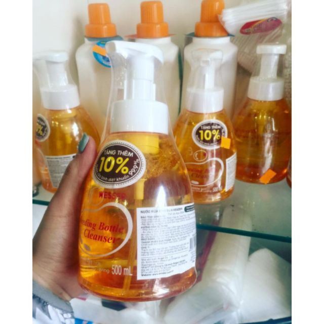 (Made In Korea) (Dạng Chai) Nước Rửa Bình Sữa Kháng Khuẩn 500ml Wesser