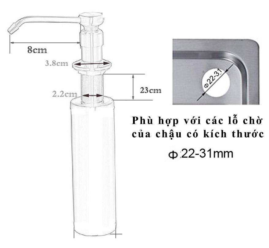 Bình đựng nước rửa chén inox RANOX