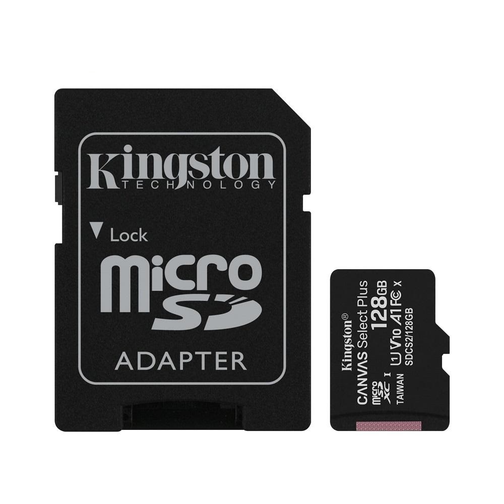 Thẻ nhớ microSDXC Kingston Canvas Select Plus 128GB U1 V10 A1 100MB/s (Đen)
