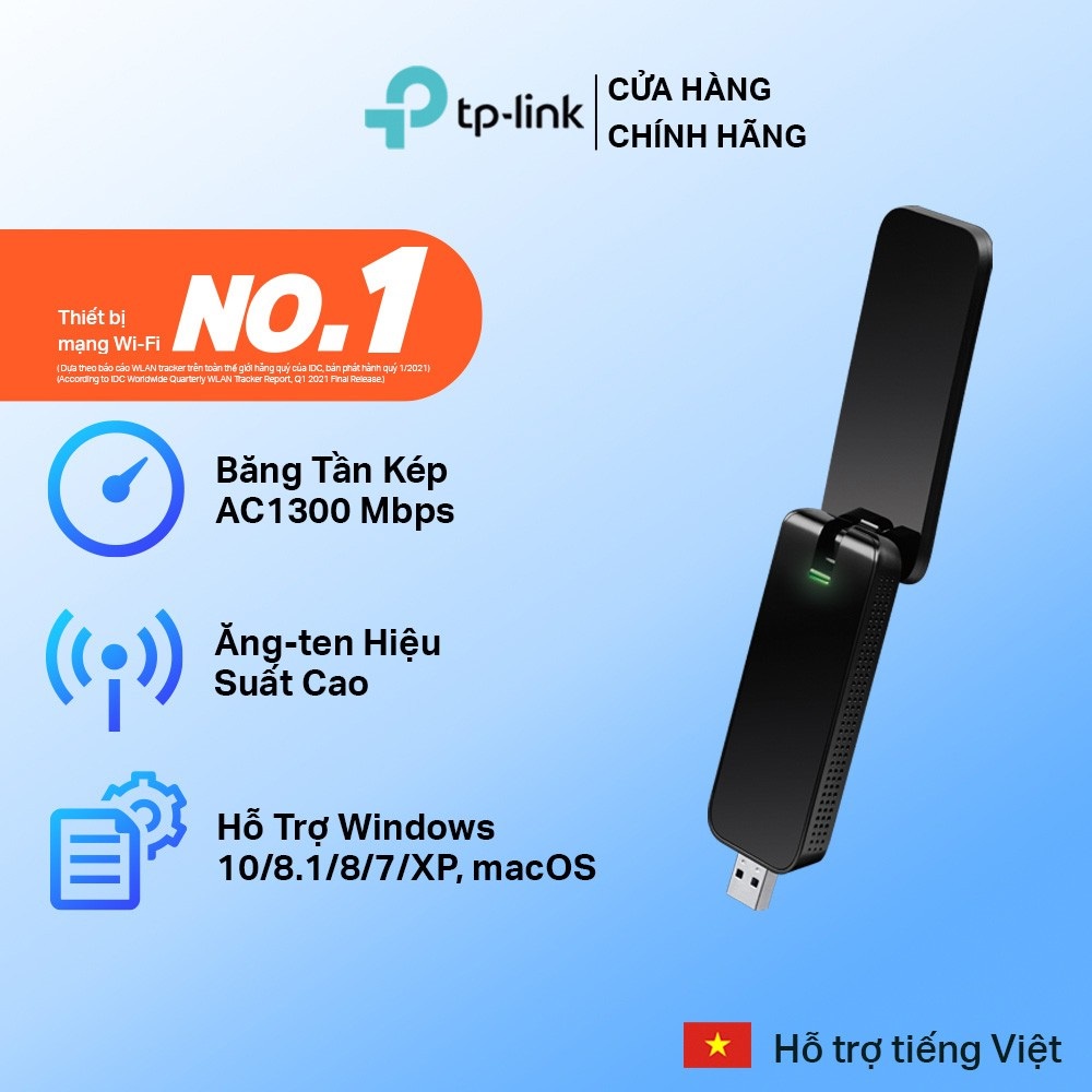 Bộ chuyển đổi usb wifi tp-link archer t4u chuẩn ac 1300mbps - hàng