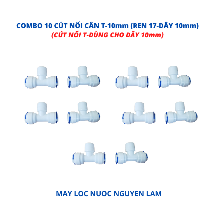 (HCM) Cút Nối T Cân F10 (Ren 17 Dây 10mm)