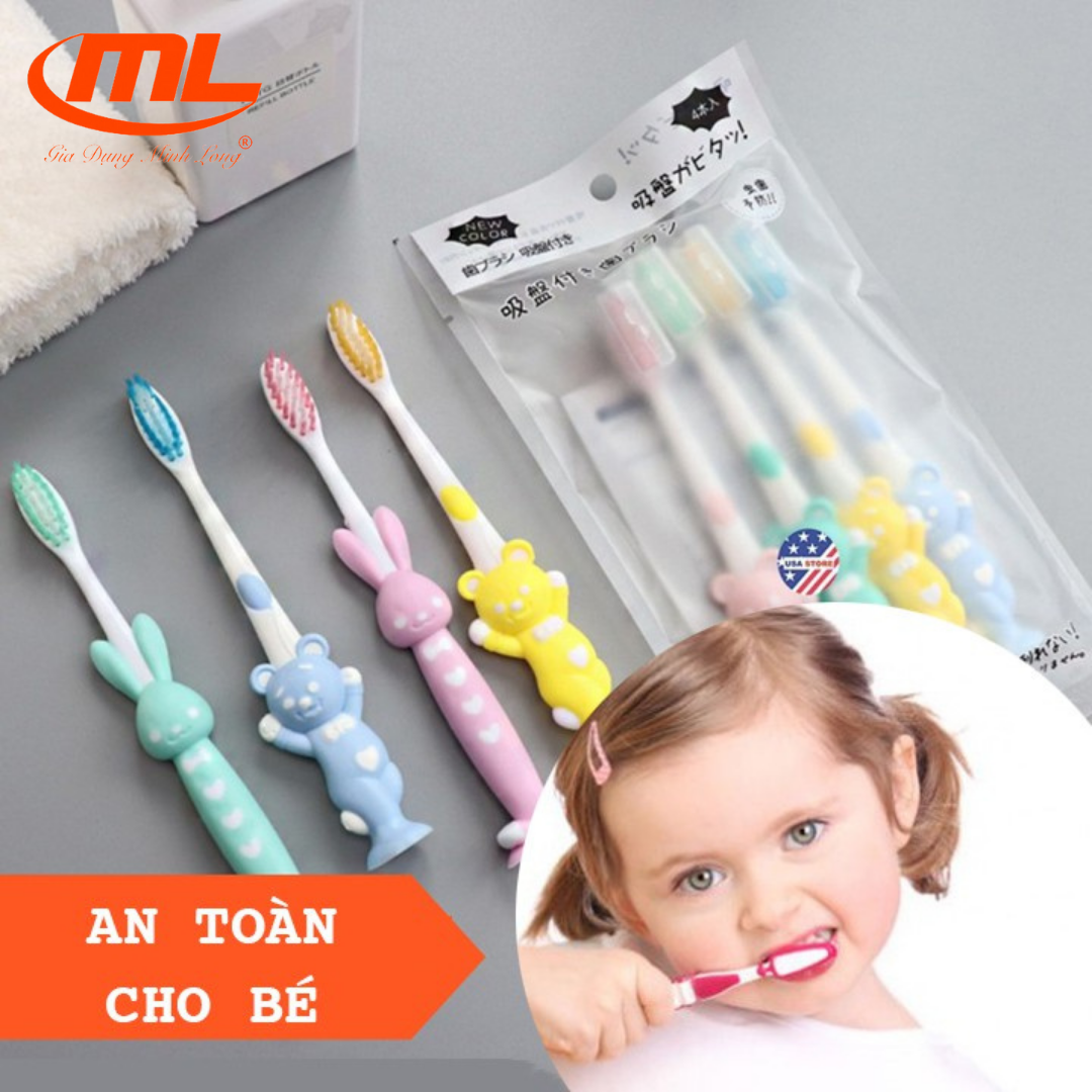 Set 4 bàn chải đánh răng dễ thương cho bé