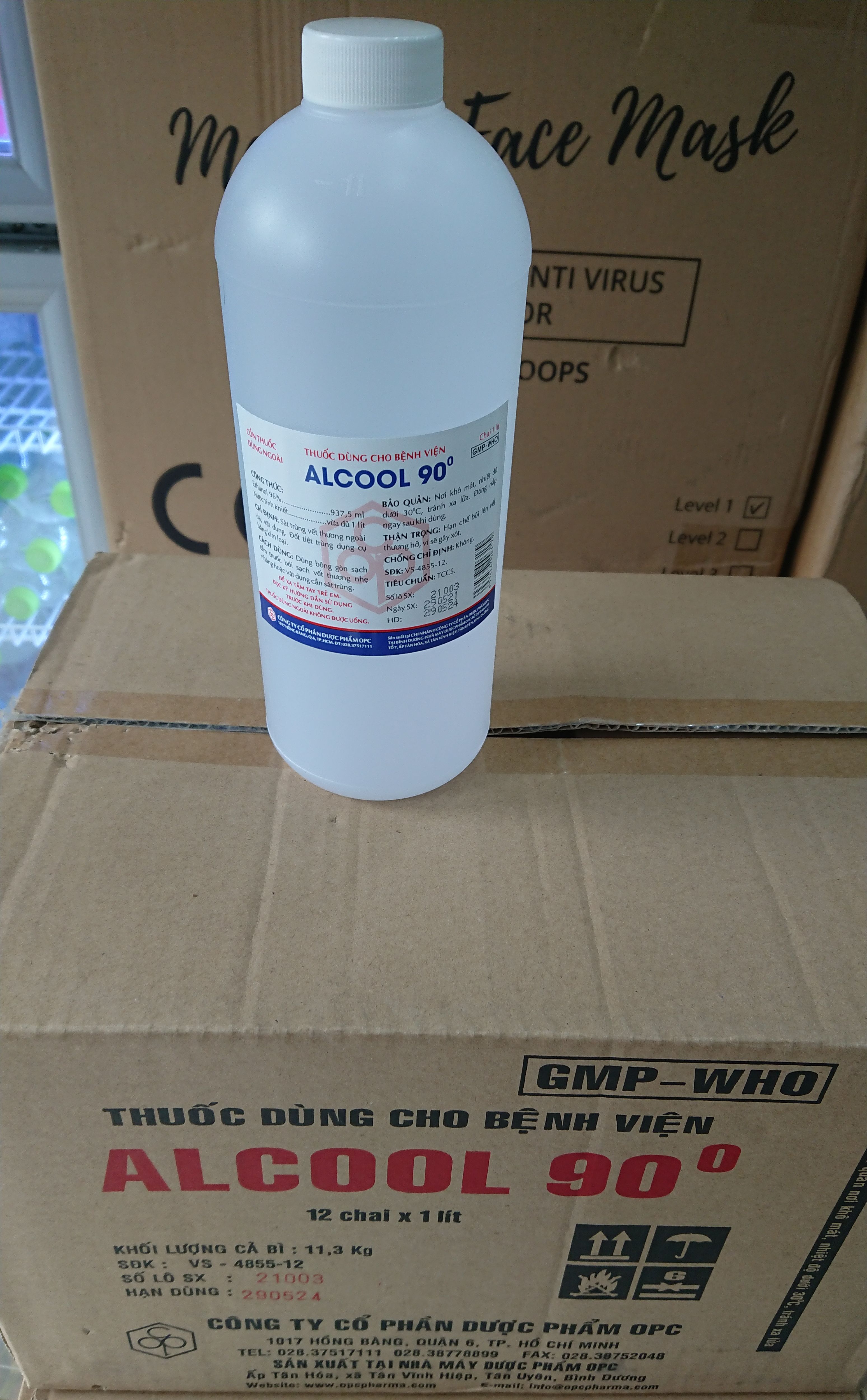 Dung dịch cồn ALCOOL 90 Sát khuẩn - [Chai|1000ml]