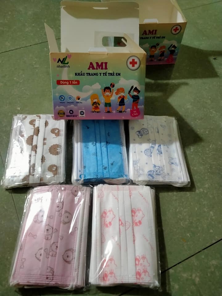 khẩu trang y tế trẻ em Ami hàng cao cấp (3 lớp 50 cái/ hộp)