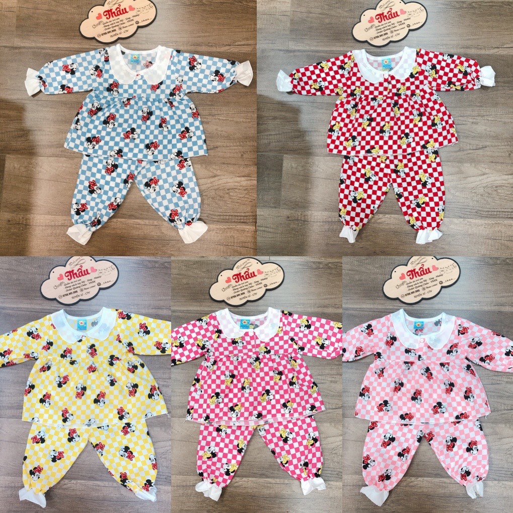 [COMBO 3 BỘ 110K] - BỘ TOLE TAY DÀI BÉ GÁI (7-18KG)