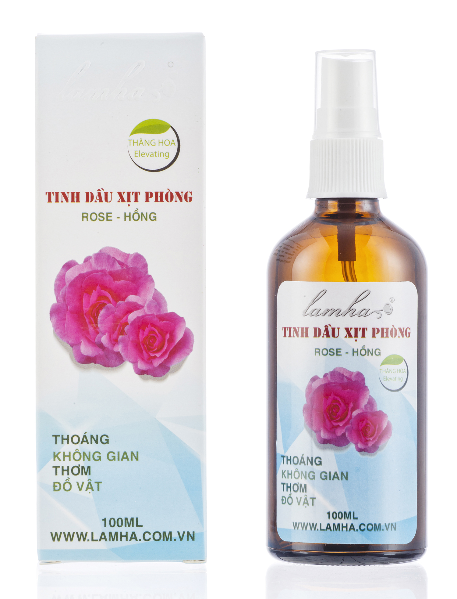 Xịt phòng tinh dầu Hoa Hồng 100ml Lam Hà
