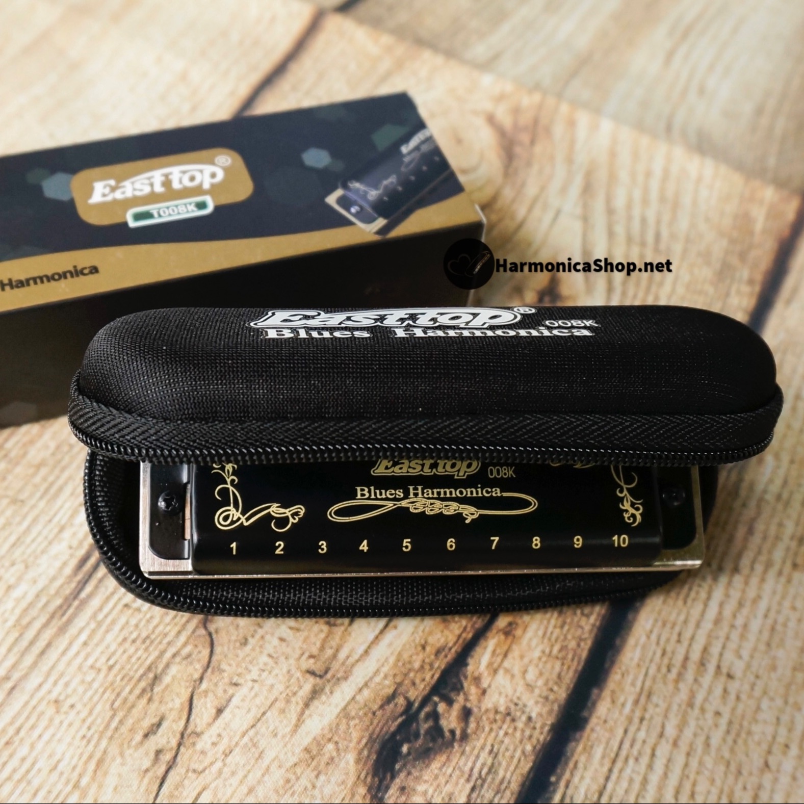 🎶 Kèn Harmonica 10 lỗ 🎶 Diatonic Easttop T008K màu đen