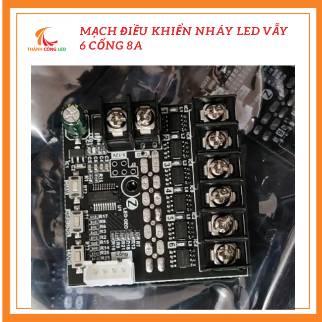 Mạch nháy LED vẫy 6 cổng 8A ( dùng cho LED ruồi, F5 ... điện áp 5V hoặc 12V )