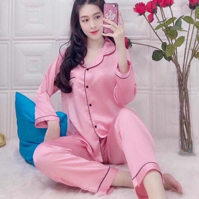Đồ bộ nữ chất liệu phi lụa mịn mát không nhăn