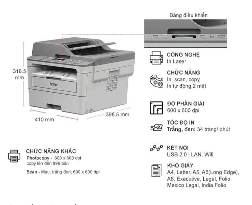 Máy in đa năng laser Brother DCP-B7535DW