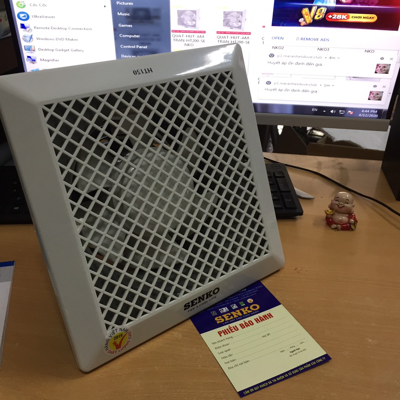 QUẠT HÚT THÔNG GIÓ ÂM TRẦN SENKO HT150