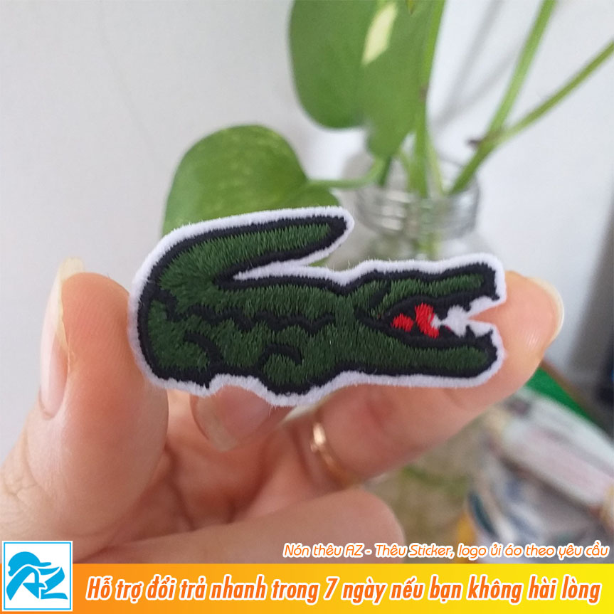 Patch vải ủi áo thun thêu hình logo cá sấu S59