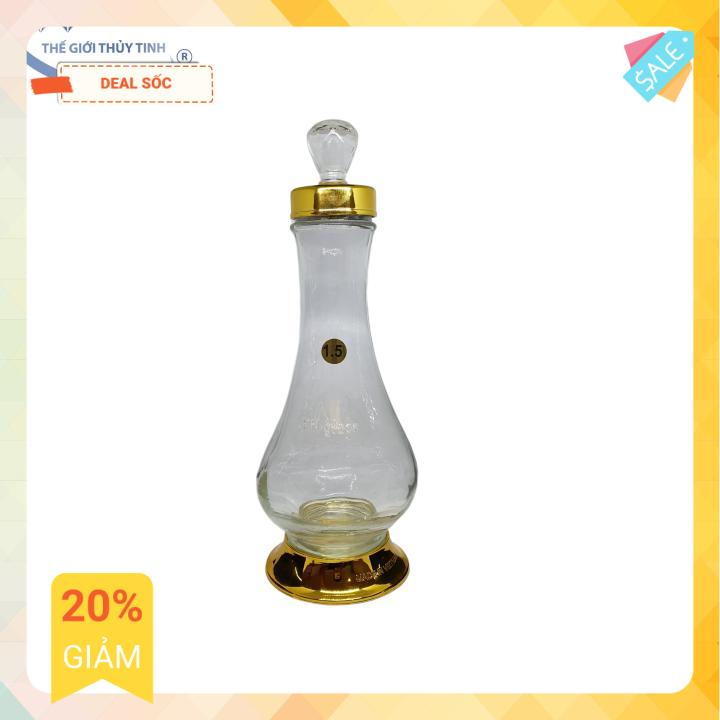 Bình Ngâm Rươu Sâm Thủy Tinh 1.5 Lít Cẩm Đạt Không Van