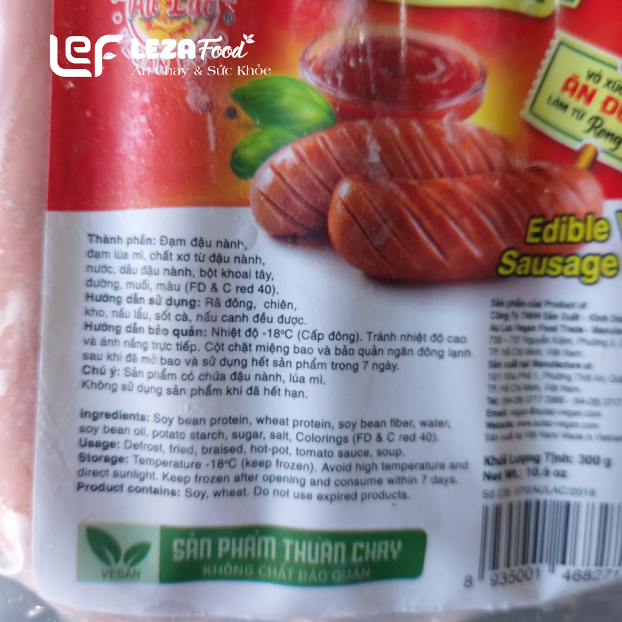 Xúc Xích Chay Thượng Hạng Âu Lạc 300g