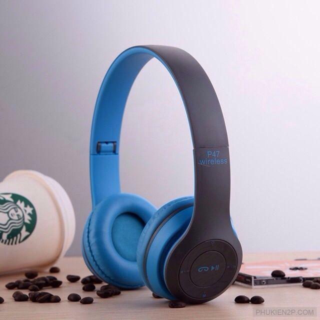 Tai nghe bluetooth P47 có khe cắm thẻ nhớ