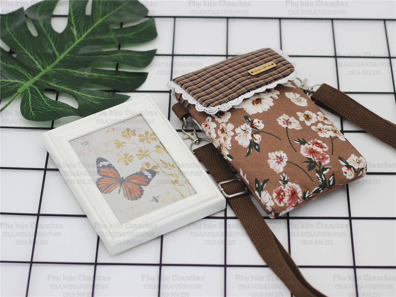 Túi điện thoại Hoa Lily 3 ngăn 96k