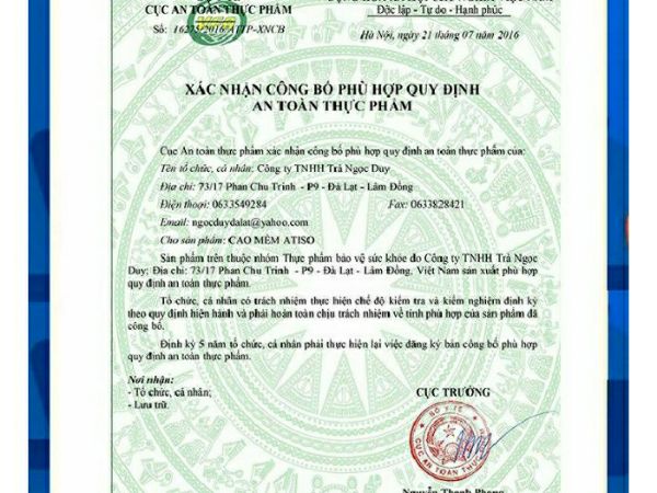 Cao mềm atisô Ngọc Duy Đà Lạt