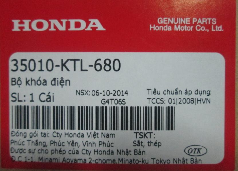 Bộ khóa điện Wave anpha 2008-2015 (MS: 35010KTL680)
