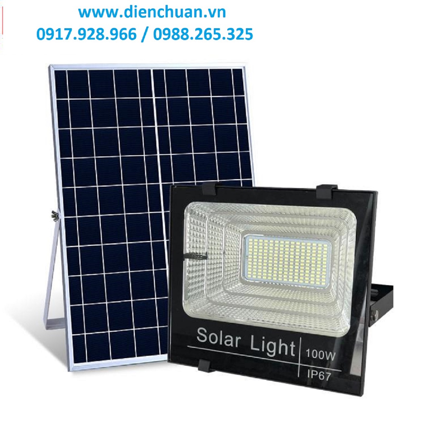 Đèn led pha năng lượng mặt trời 100W