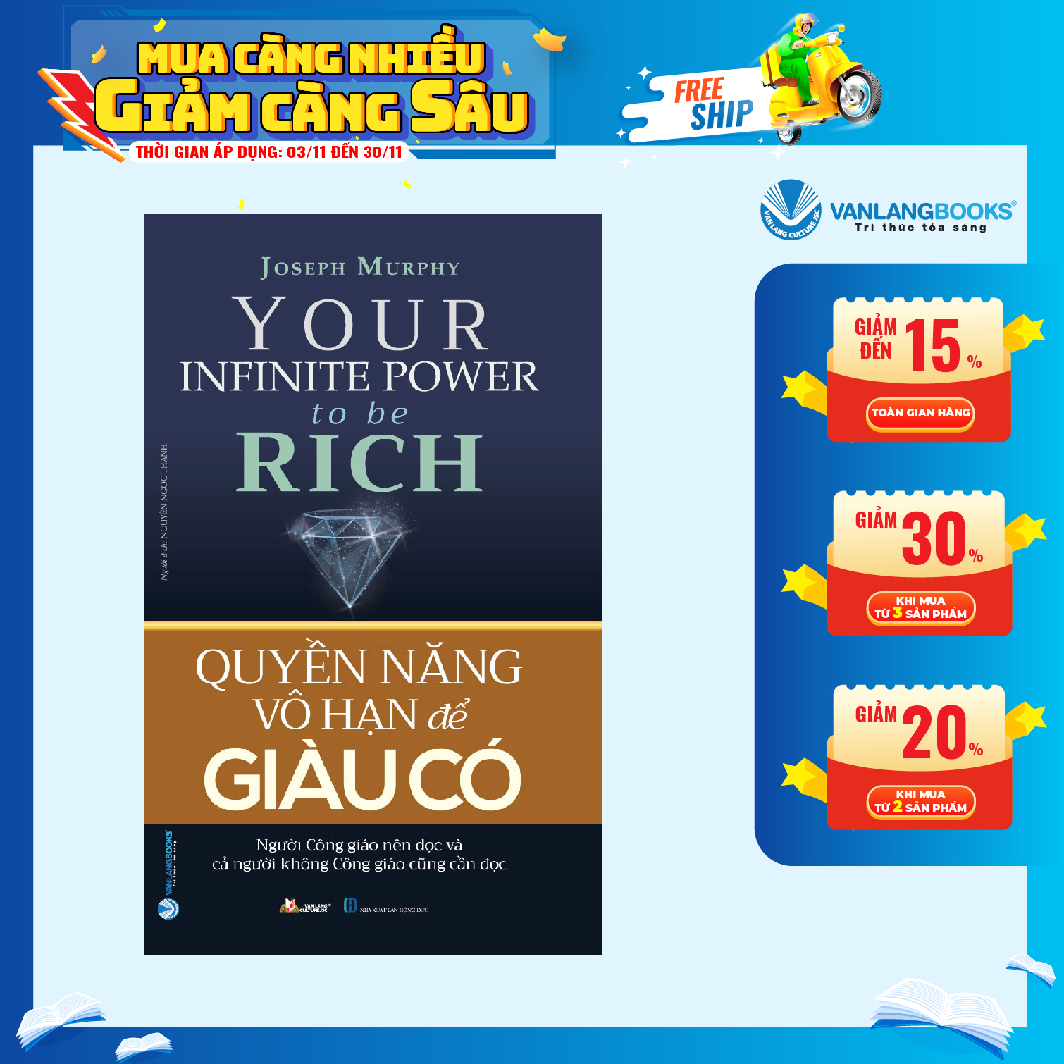 Sách - Quyền Năng Vô Hạn Để Giàu Có-Vanlangbooks
