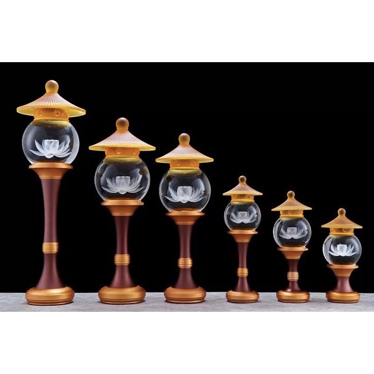 Đèn Led Thờ Cúng Nắp Ô Lưu Ly - Đèn Thờ Phụng Cao Cấp (Nhiều Size)