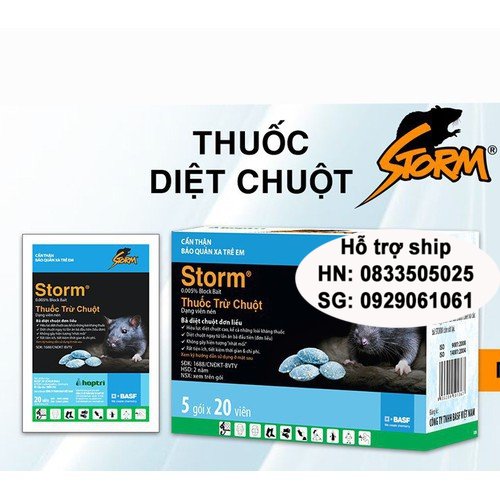 Hanpet - Kẹo diệt chuột sinh học- 1 gói Thuốc Diệt Chuột Storm 20v CHỐNG ĐÔNG MÁU (THUỐC CHUỘT 413)- HP10059LV