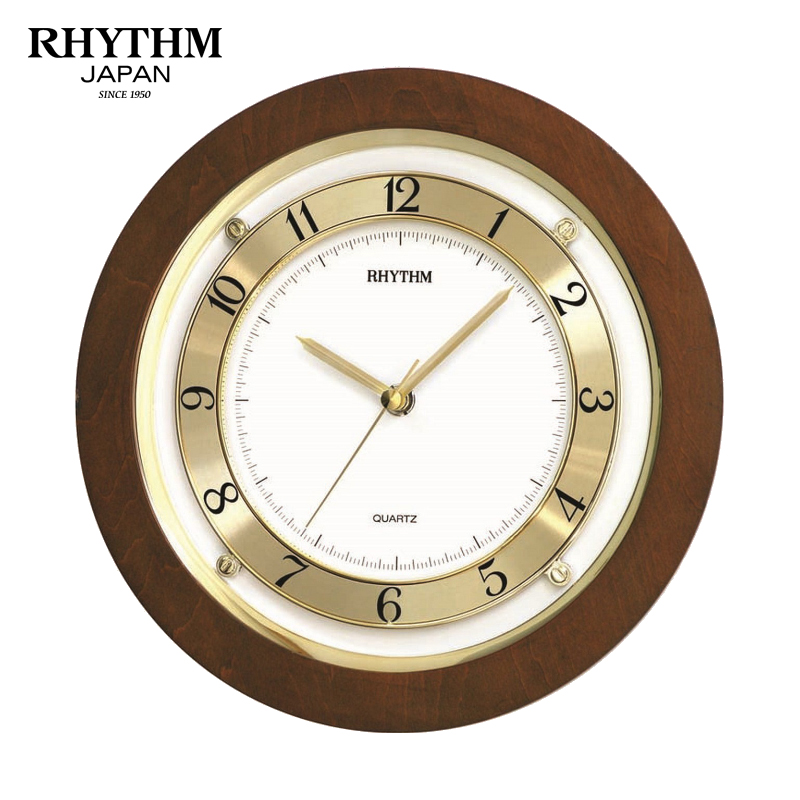 Đồng hồ treo tường Rhythm CMG975NR06 Wooden Wall Clocks (Màu Nâu)