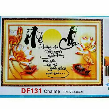 [HCM]Tranh Đính Đá CHA MẸ  DF131 75 x 48cm Chưa Đính.