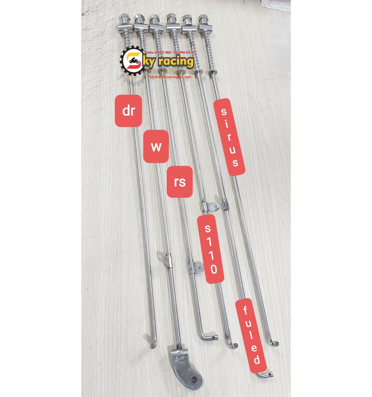 Đũa thắng INOX gắn DR, W, RS, Fu Neo, WS110