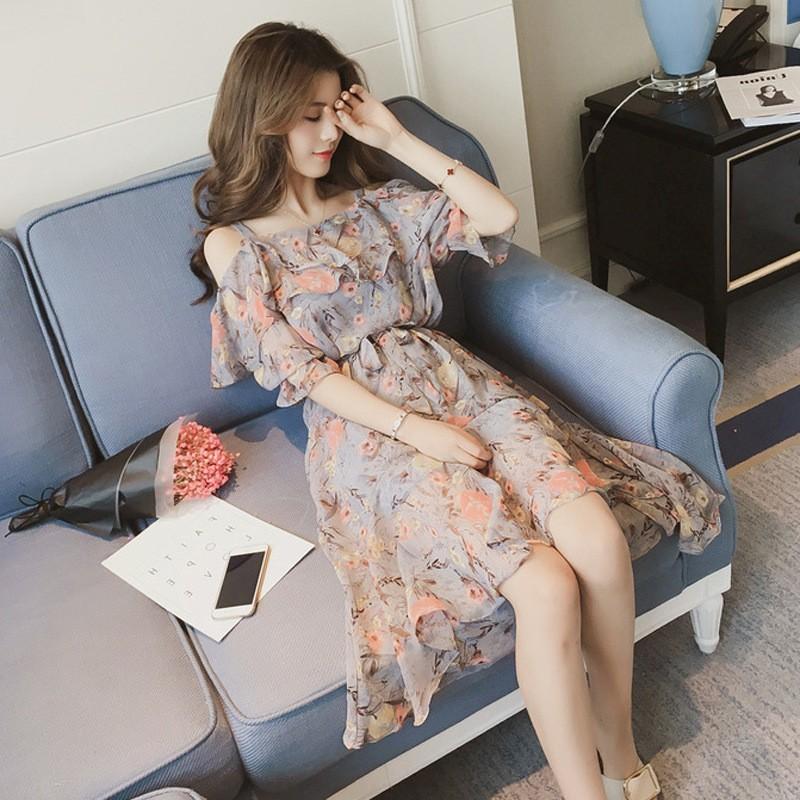 [HCM]Đầm maxi họa tiết xinh xắn