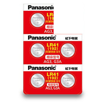 Vỉ 10 Pin cúc áo Panasonic  AG3 / LR41 / 192 / A76 Alkaline cho đồng hồ, thiết bị điện tử