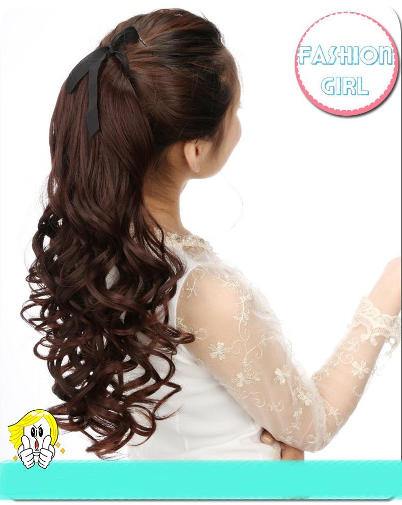 Tóc cột giả xoăn 50cm C136, tóc giả nữ Sỉ 40k