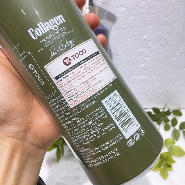Bộ Dầu Gội + Xả Toco Collagen Kích Thích Mọc Tóc (2 Chai 785Ml) (Dầu Xả)