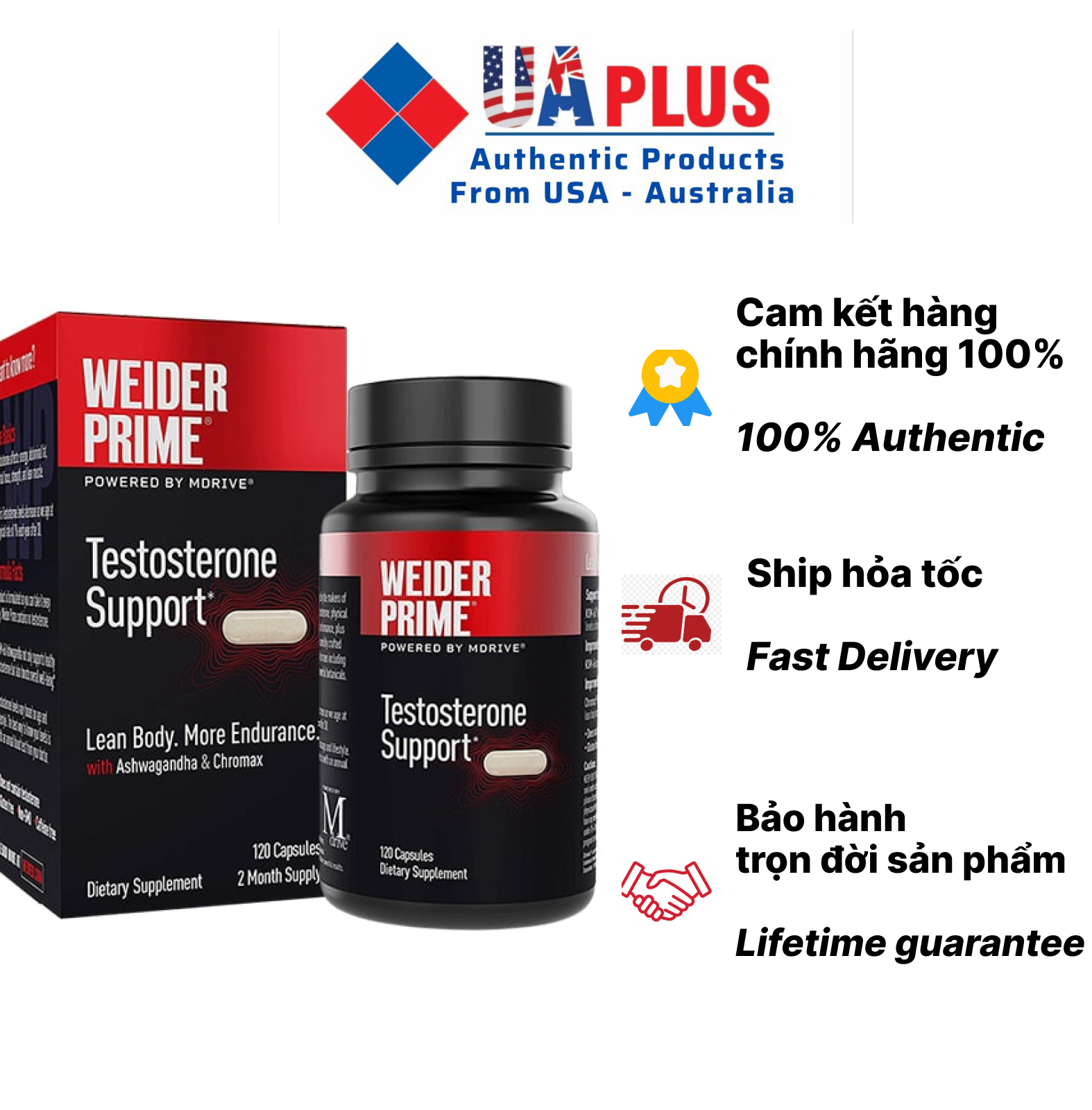 Weider prime testosterol support 120 viên