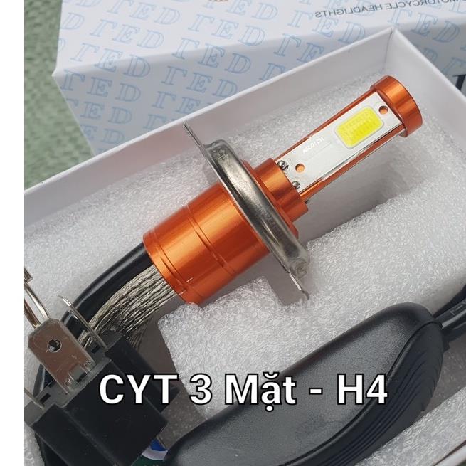 Đèn Pha Led H4 CYT 3Tim Đuôi Tản Nhiệt [ Sáng Trắng ]